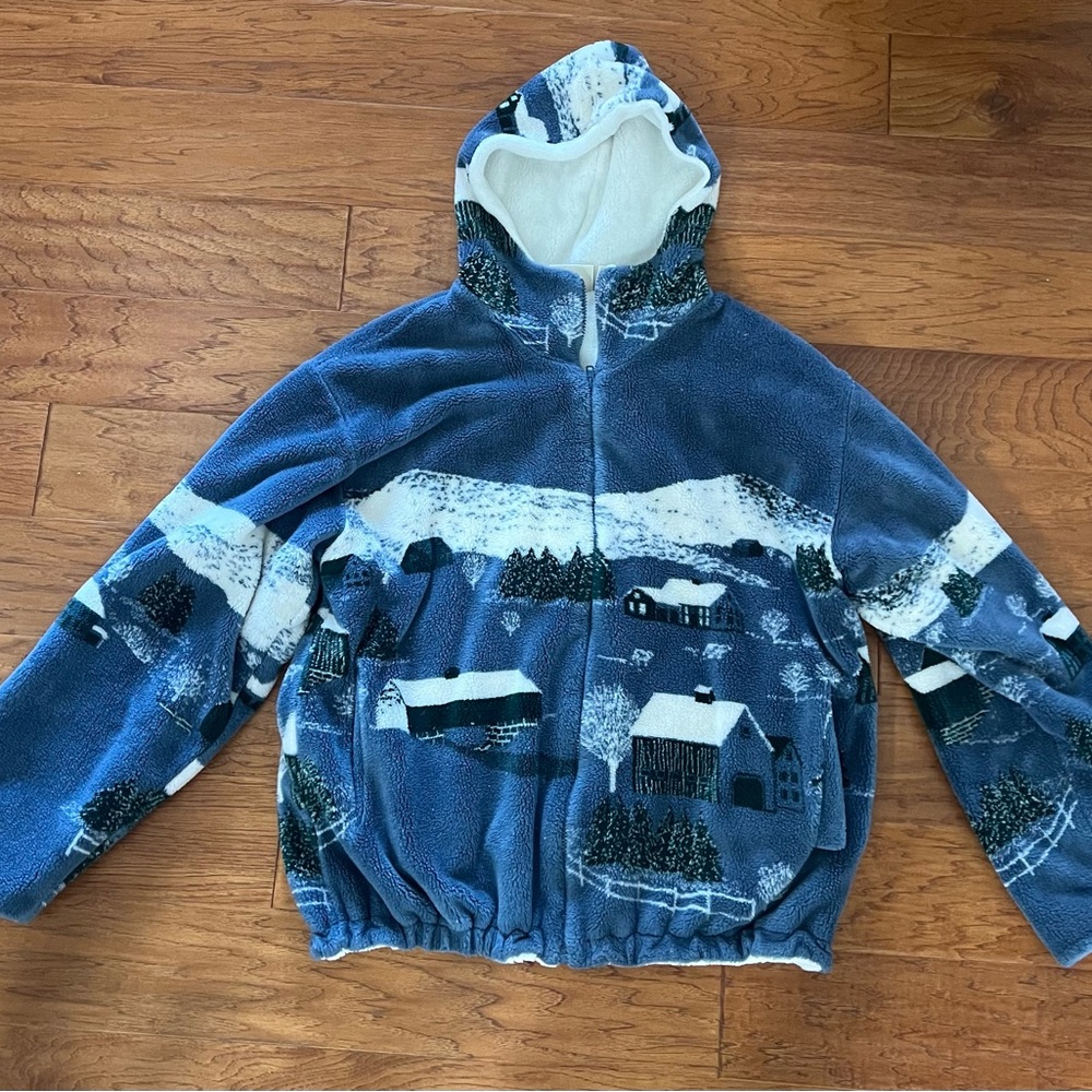 VINTAGE St. John’s Bay Scenic Winter Fleece Coat- Large